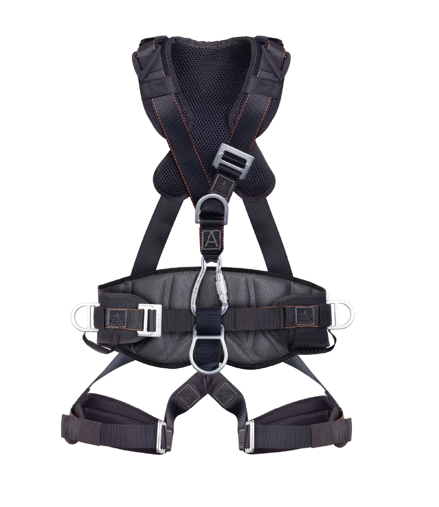 Fall arrest harness + positioning with quick couplings