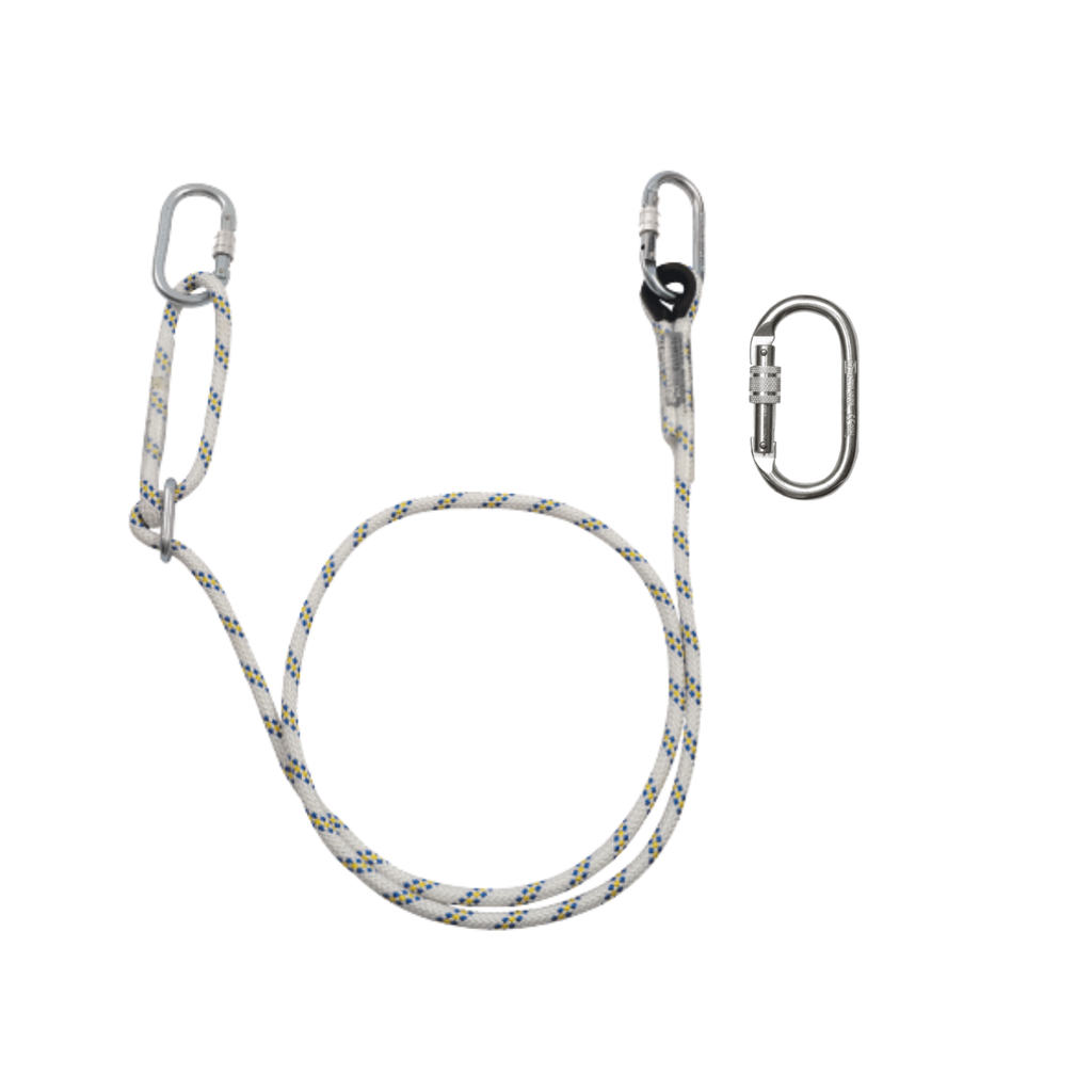 Adjustable positioning lanyard with connectors included